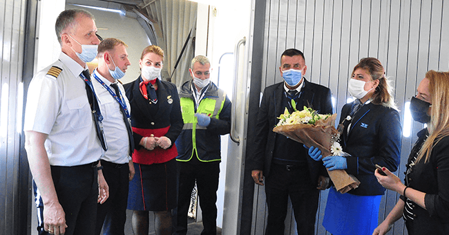 Bodrum sezonun ilk dış hat uçuşunu karşıladı